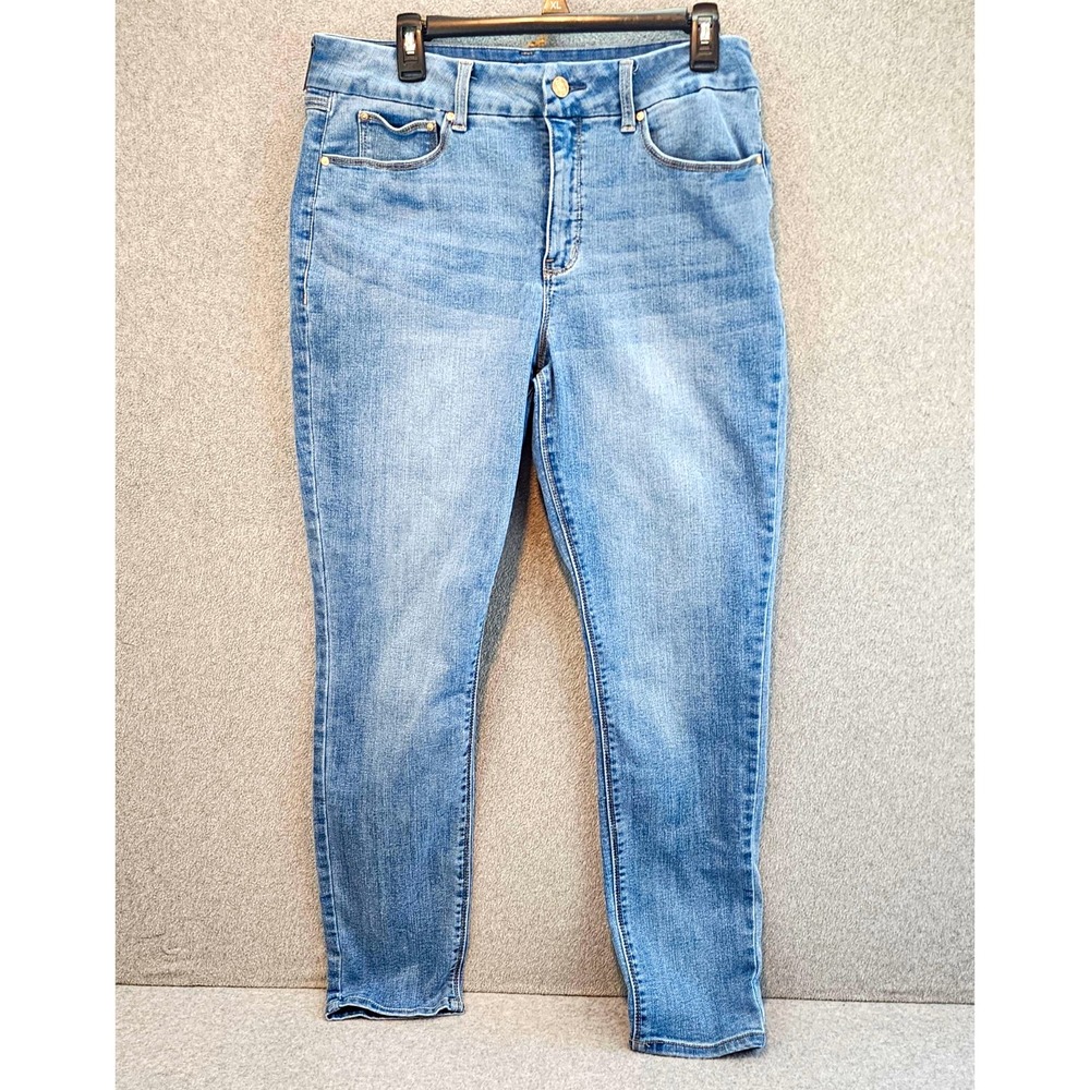 Seven7 Women's Light Wash Skinny Jeans Size 14 Stretch 5-Pocket Mid Rise